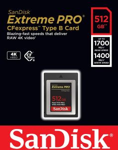 SanDisk 512GB Extreme PRO CFexpress Type B Hafıza Kartı