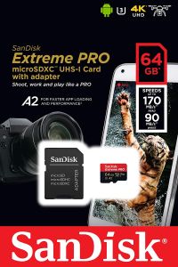 SanDisk 64GB Extreme Pro MicroSDXC Hafıza Kartı (200mb/s)