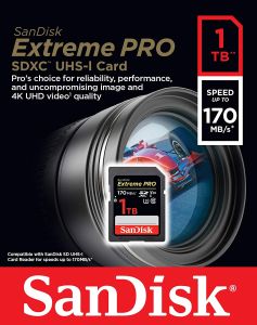 SanDisk 1TB 170mbSn Extreme Pro SD Hafıza Kartı