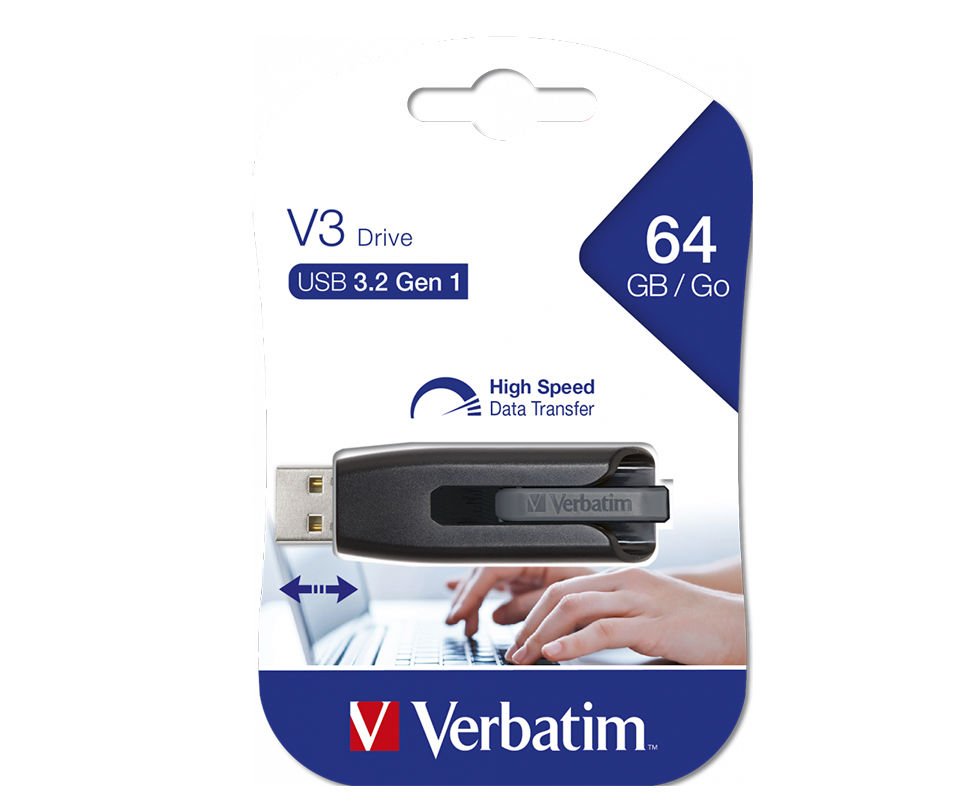 Verbatim 64GB V3 USB 3.2 Gen 1 USB Sürücü