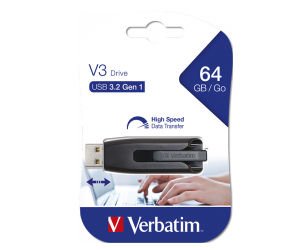 Verbatim 64GB V3 USB 3.2 Gen 1 USB Sürücü