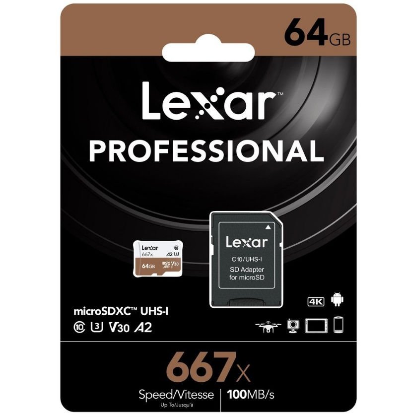 Lexar 64GB Professional 667x UHS-I microSDXC Hafıza Kartı ve SD Adaptör