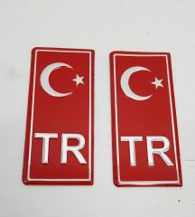 TR Plaka Yapışma Sticker Kabartmalı 2'li