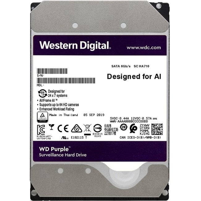 WD 2TB Purple 3.5’’ 64MB Sata 6Gb/s 7/24 WD22PURZ