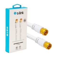 S-LINK SLX-590 F KONNEKTÖRLÜ 2 METRE HAZIR RG6/U ANTEN KABLOSU