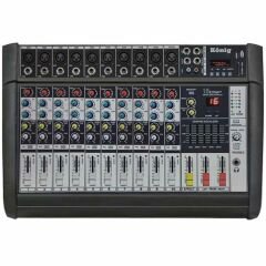 KÖNİG K-10P 500FX 2X250 500 W USB-SD-BLUETOOTH 10 KANAL POWER MIXER