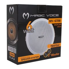 MAGICVOICE MV-6728 5'' 13 CM 8 OHM 6W BEYAZ ALÇIPAN HOPARLÖR TRAFOLU