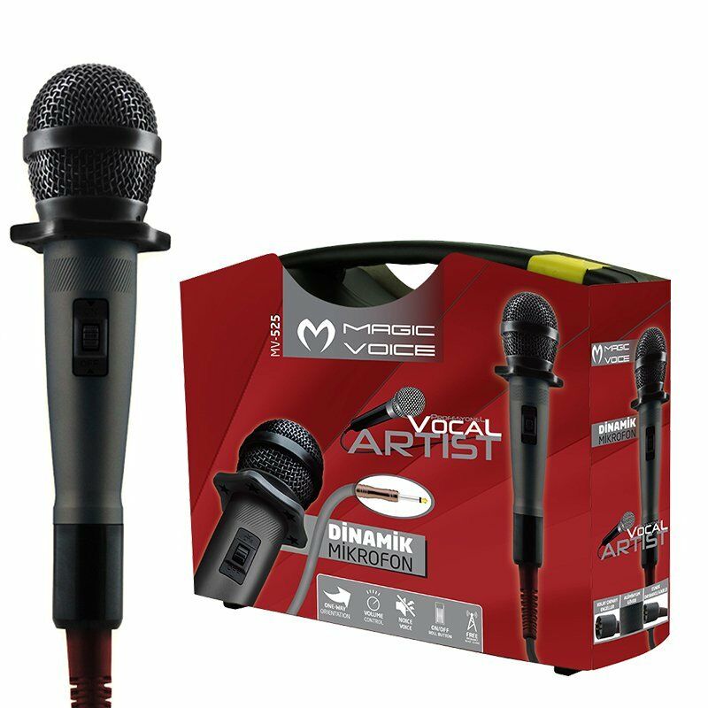 MAGICVOICE MV-525 DİNAMİK PROFESSIONAL KABLOLU EL MİKROFONU ( 4.5 MT KABLOLU )