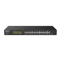 Reyee RG-ES126S-P 26 Portlu, 10/100 Fast Ethernet, Tak Çalıştır Switch, 1 Gigabit Uplink, 1 Gigabit Combo, 24 Port PoE+ (370W)