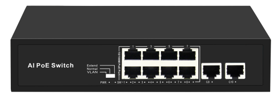 ODS-8P2U -8 ports 10/100M PoE Switches+ 2 Uplink