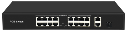 ODS-16P2U1S-200 - 16 ports 10/100M POE Switches+ 2 Uplink Gigabit + 1 Uplink 200W