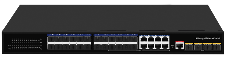 ODS-24S8U410GS - 10G L3 Managed 24 Ports 10/100/1000M SFP Fiber port