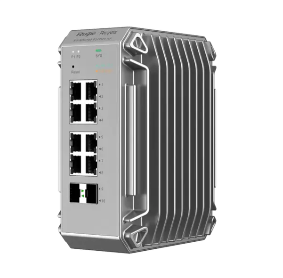 Reyee RG-NIS3100-8GT2SFP-HP 8 Portlu, 10/100/1000 Gigabit, Endüstriyel Switch, 2 SFP, 8 Port PoE+ (240W)