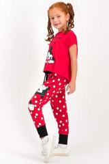 MICKEY MOUSE KIZ GARSON KISA KOL PİJAMA TAKIMI