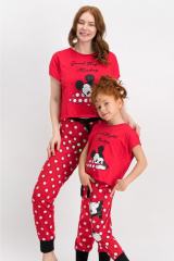 MICKEY MOUSE KIZ GARSON KISA KOL PİJAMA TAKIMI