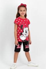 MINNIE MOUSE KIZ GARSON KISA KOL KAPRİ TAKIMI