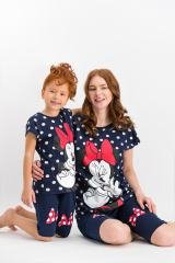 MINNIE MOUSE KIZ GARSON KISA KOL KAPRİ TAKIMI
