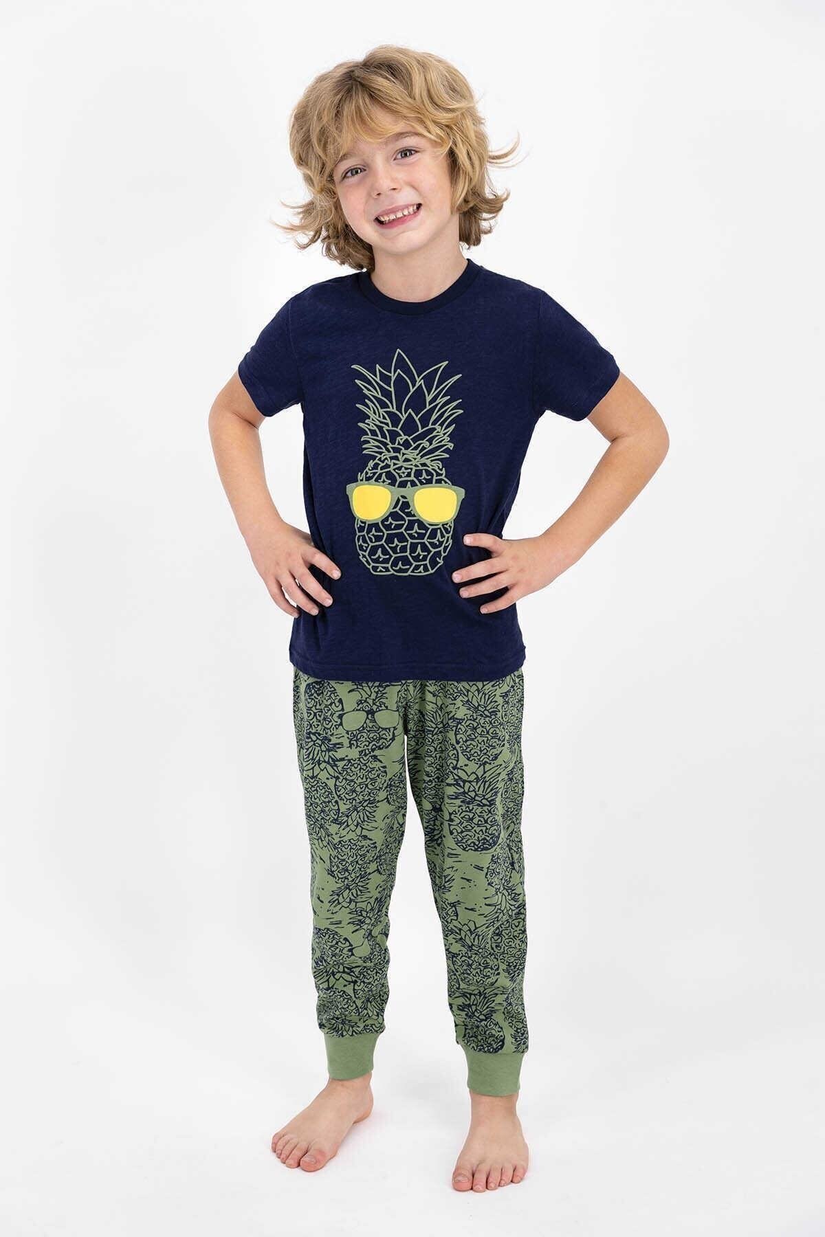 Erkek Çocuk  Kısa Kol Pijama Takımı Lacivert