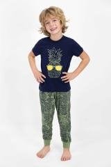 Erkek Çocuk  Kısa Kol Pijama Takımı Lacivert