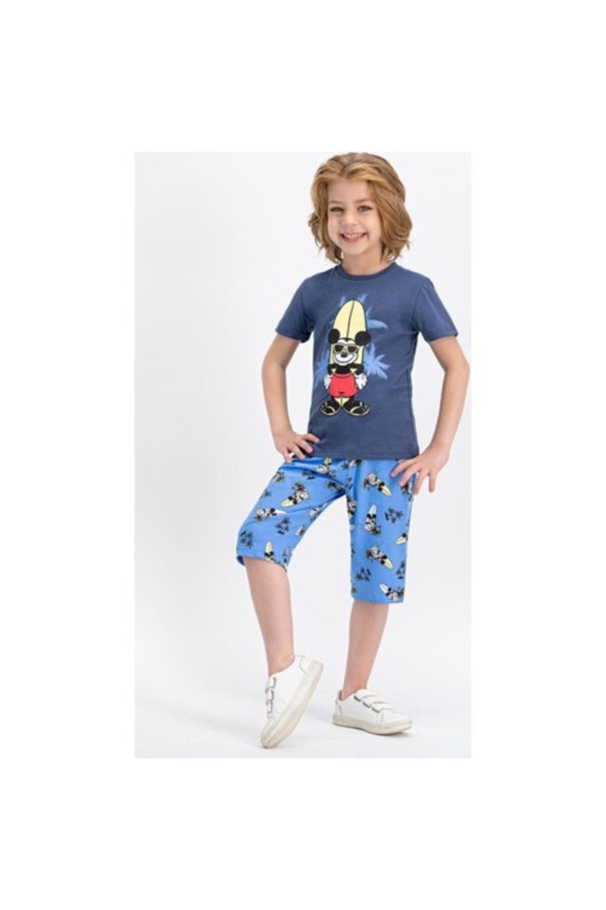 MICKEY MOUSE KISA KOLLU ERKEK ÇOCUK KAPRİ TAKIMI