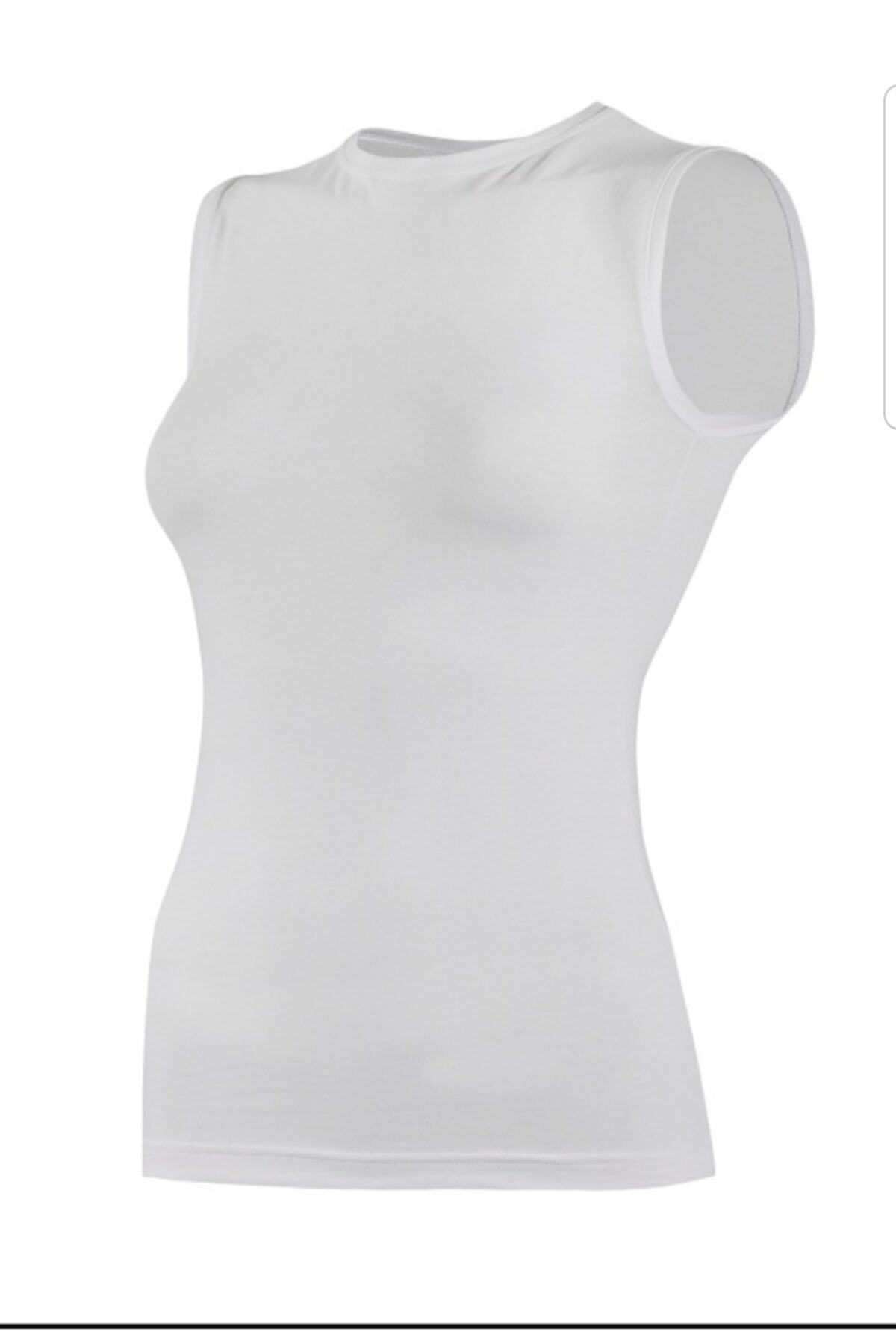 2235 Likralı Sıfır Kol Body Atlet Beyaz