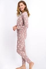 KADIN SIFIR YAKA PİJAMA TAKIMI HOMEWEAR