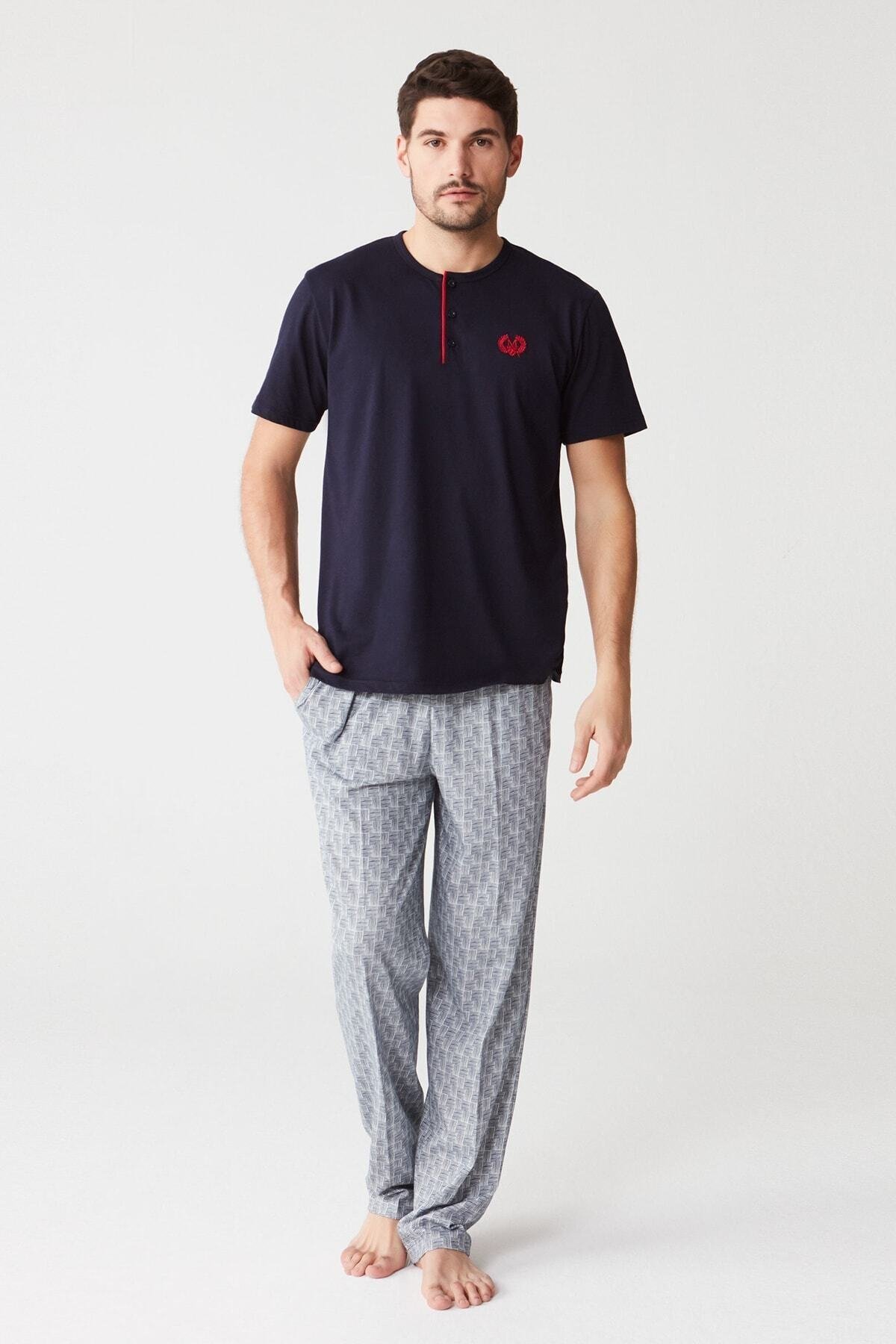 Erkek Lacivert Pijama Takımı