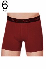 Erkek Bordo 6'lı Paket  Likralı Modal EsnekBoxer ELF568BER4476CCM6