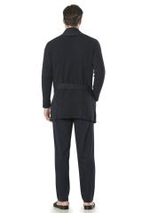 Erkek Lacivert Triko Ropdöşambır Ve Pijama 5'li Set Takım