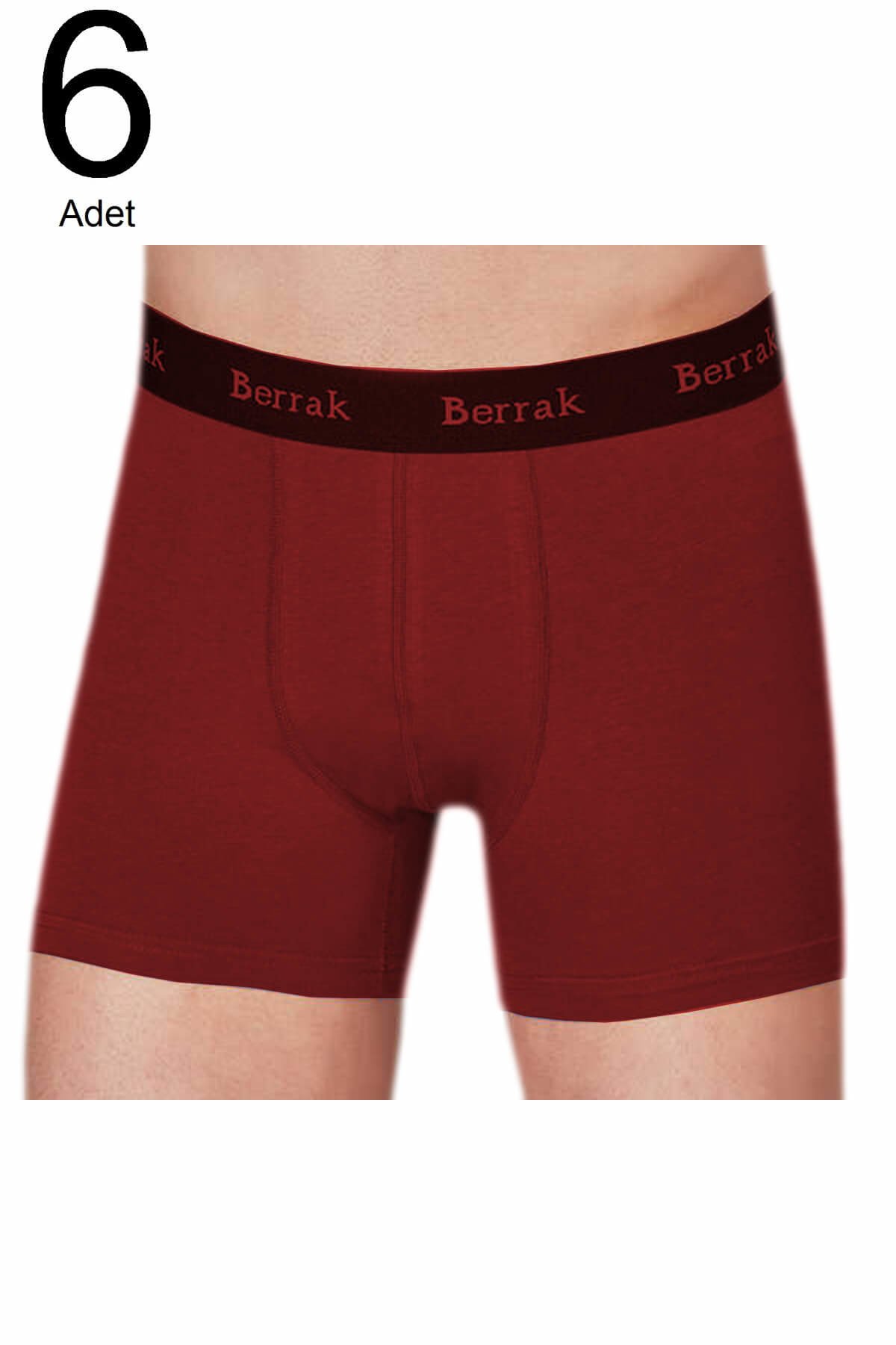 Erkek Bordo 6'lı Paket  Likralı Modal EsnekBoxer ELF568BER4476CCM6