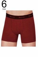 Erkek Bordo 6'lı Paket  Likralı Modal EsnekBoxer ELF568BER4476CCM6