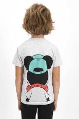 Erkek Çocuk Gri Mickey Mouse Lisanslı Karmelanj Bermuda Takım