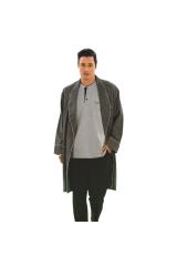 Erkek Füme Damat Çeyiz Pijama Takım & Robdöşambr 3 Lü Damat Pijama Set 5555