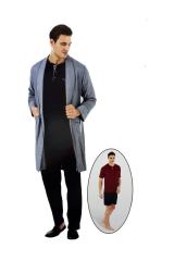 Erkek Damat Çeyizlik 5li Penye Robdöşambr Pijama Takımı