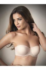 Kadın Ten Balenli Basic Günlük Destekli Dolgulu Push-Up Straplez Sütyen 3241