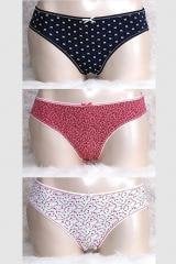 Kadın Siyah Karışık Renk Slip 3lü Man2751