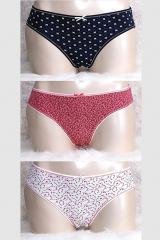 Kadın Siyah Karışık Renk Slip 3lü Man2751