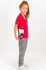 HELLO KITTY KIZ GARSON GÖMLEK PİJAMA TAKIMI