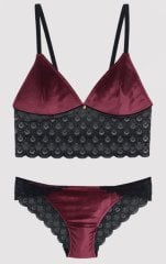Pierre Cardin 4768 Garnet Süngerli Bralet Sütyen Takım