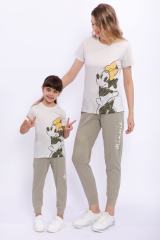 Lisanslı Kremmelanj Kız Çocuk Pijama Takımı
