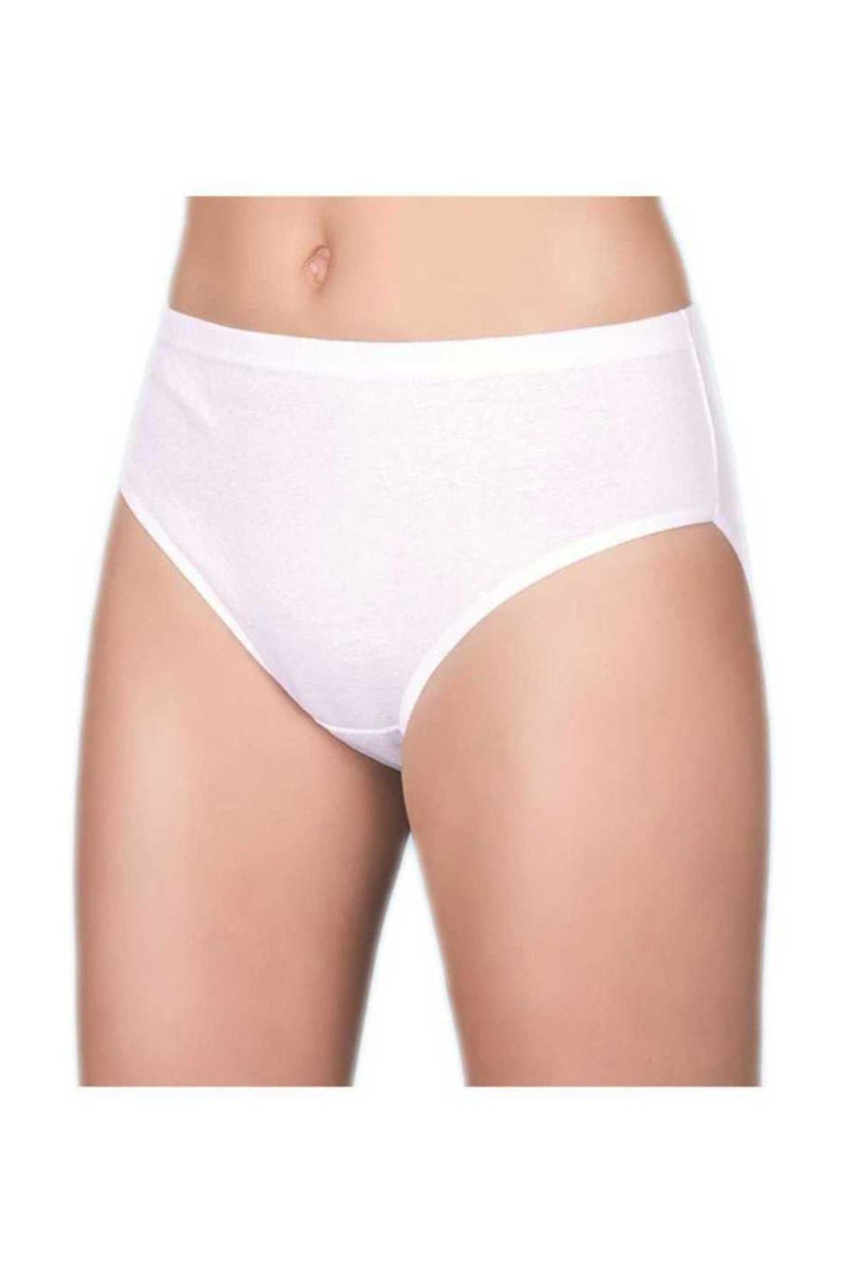 Kadın Bato Külot Ribana (12 Adet) Beyaz 2xl