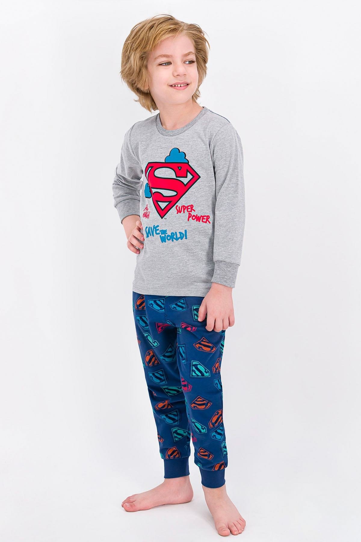 SUPERMANERKEK ÇOCUK UZUN KOLLU PİJAMA TAKIM