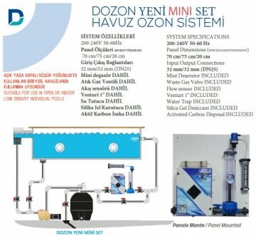 Dozon MINI SET Havuz Ozon Sistemi 1g/h 100W- 1/10m3-ToptancıyızBiz