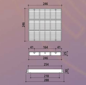 Gemaş Kare Dip Emiş Izgara Dış Çerçevesi 26,5x26,5-ToptancıyızBiz