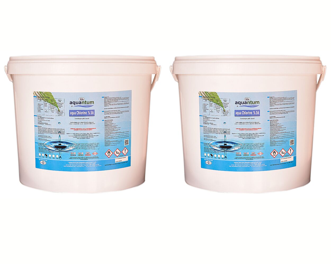 2 ADET Aquantum 15 Kg (30 KG) %56 Aktif Granül Klor - %56 Chlorine Granular