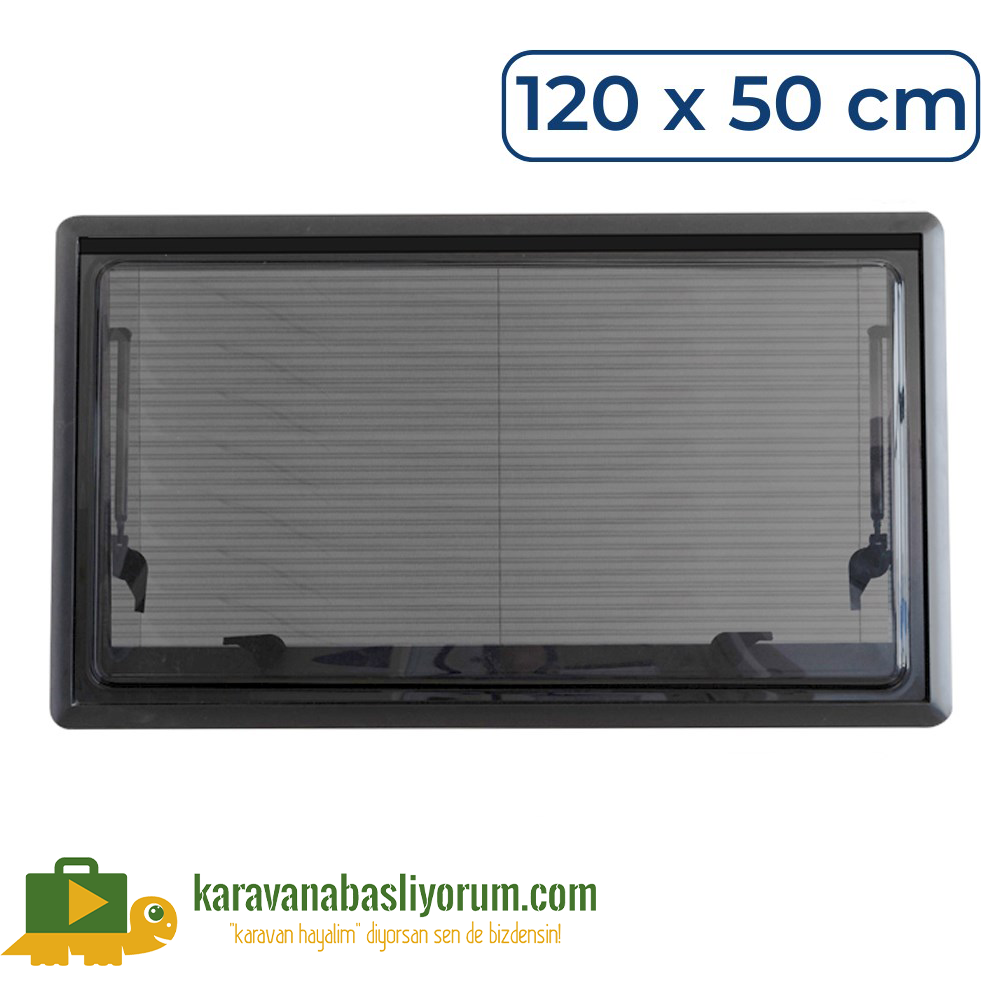 Amortisörlü Karavan Cam Pencere 120cm x 50cm