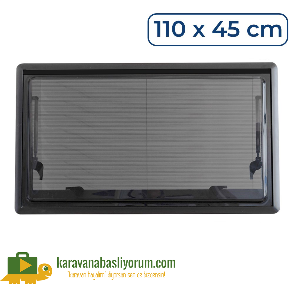 Amortisörlü Karavan Cam Pencere 110cm x 45cm