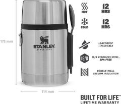 Stanley 0.53L Adventure Stainless Steel All-in-One Food Jar - Yemek Termosu Seti - Paslanmaz Çelik