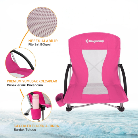 KingCamp Lilac Beach Chair Plaj ve Dinlenme Sandalyesi D.Rose