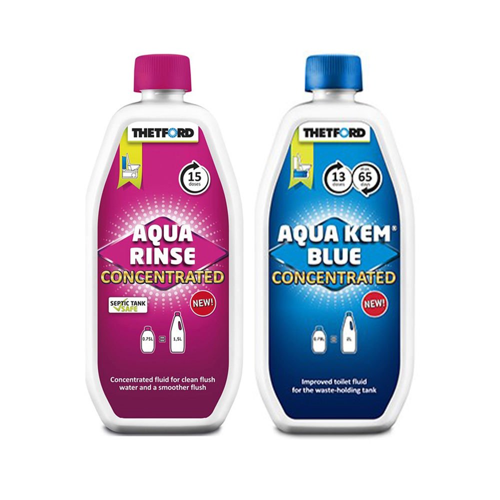 Thetford Aqua Kem Blue Concentrate + Aqua Rinse Concentrate Set Tuvalet Kimyasalları